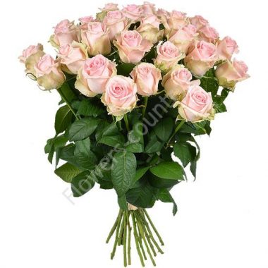 Букет из 21 кремовой розы купить с доставкой по Москве