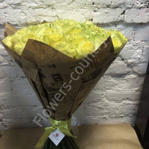 Букет из 51 зеленой розы купить с доставкой по Москве