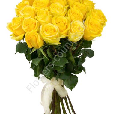 Букет из 25 желтых роз купить с доставкой по Москве