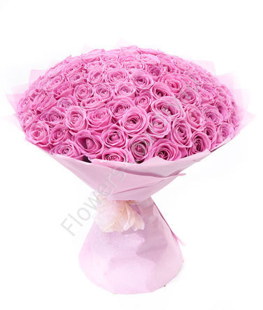 Букет из 101 розовой розы купить с доставкой по Москве