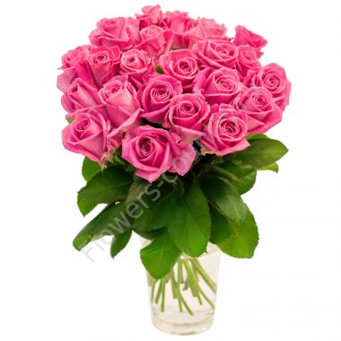 Букет из 25 розовых роз купить с доставкой по Москве