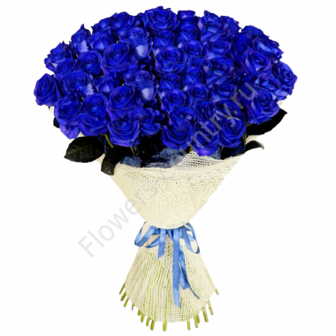 Букет из 51 голубой розы купить с доставкой по Москве