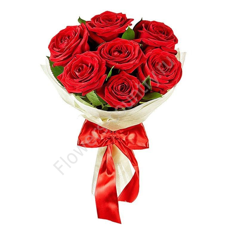 Букет из 7 красных роз купить с доставкой по Москве