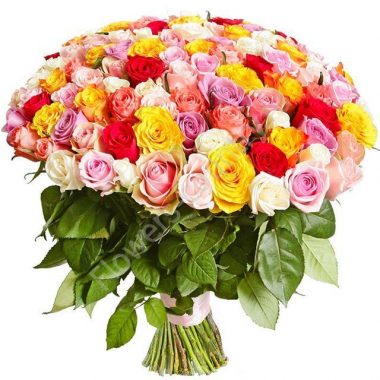 Букет из 101 розы купить с доставкой по Москве