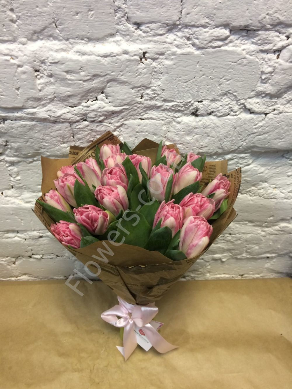 Букет из розового тюльпана купить с доставкой по Москве