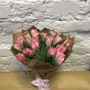 Букет из розового тюльпана купить с доставкой по Москве