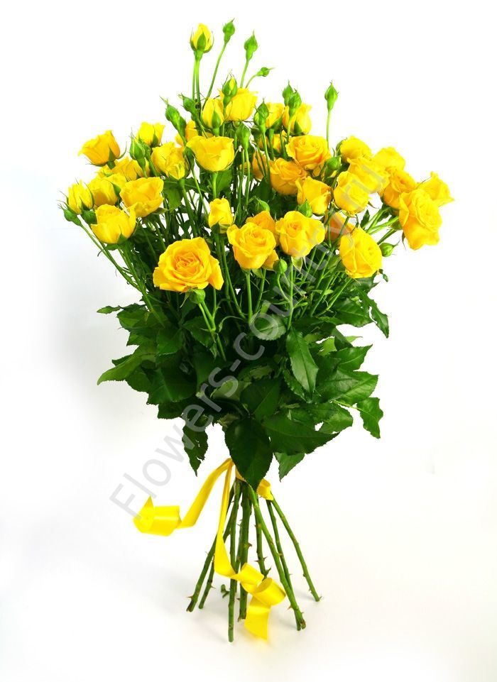 Букет из желтых кустовых роз купить с доставкой по Москве