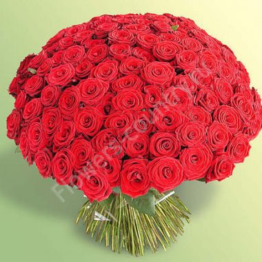 Букет из 101 алой розы купить с доставкой по Москве