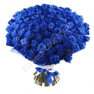 Букет из 101 синей розы купить с доставкой по Москве