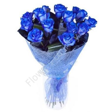 Букет из 15 синих роз купить с доставкой по Москве