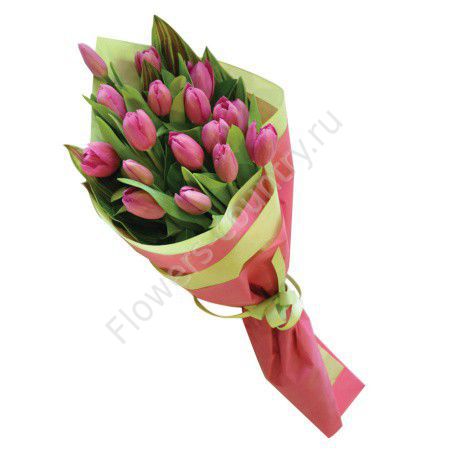 Букет из 19 красных тюльпанов купить с доставкой по Москве